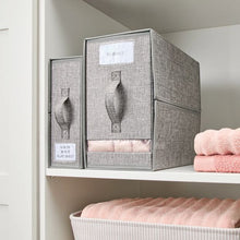 Linen Look Large Bed Linen Box, Charcoal - Anko