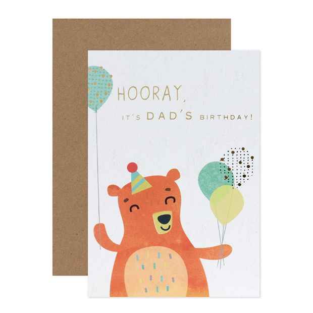 Birthday Card - Bear with Balloons
