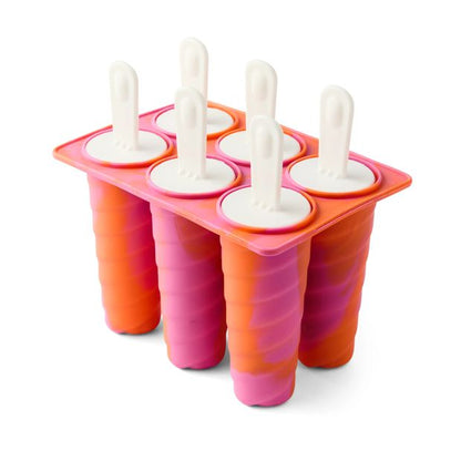 6 Pack Icy Pole Maker, Pink and Orange - Anko
