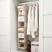 Linen Look Narrow Hanging Shelving with Drawers - Anko