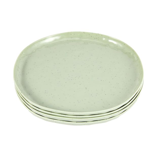 4 Pack Green Glazed Look Dinner Plates - Anko