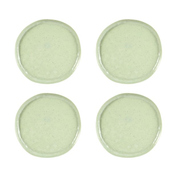 4 Pack Green Glazed Look Dinner Plates - Anko