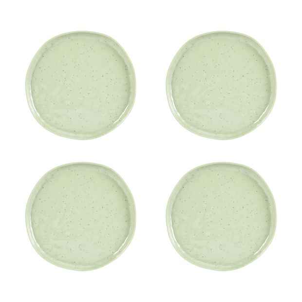 4 Pack Green Glazed Look Side Plates - Anko