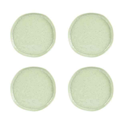 4 Pack Green Glazed Look Side Plates - Anko