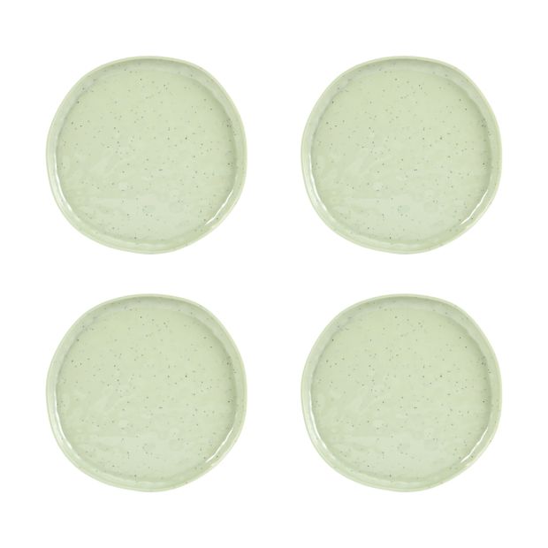 4 Pack Green Glazed Look Side Plates - Anko