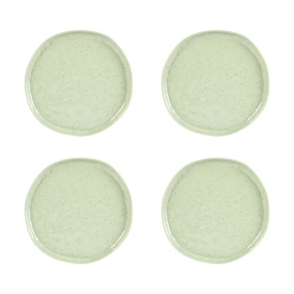 4 Pack Green Glazed Look Side Plates - Anko