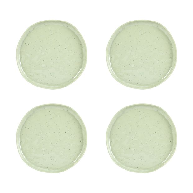 4 Pack Green Glazed Look Side Plates - Anko