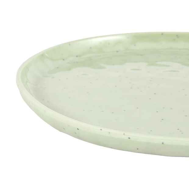 4 Pack Green Glazed Look Side Plates - Anko