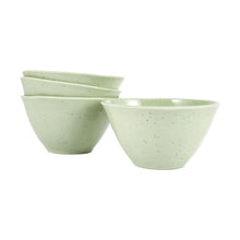 4 Pack Green Glazed Look Bowls - Anko