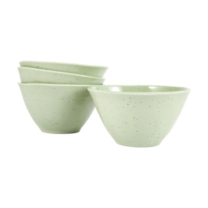 4 Pack Green Glazed Look Bowls - Anko