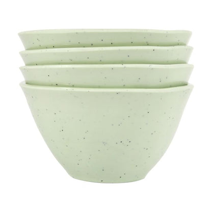 4 Pack Green Glazed Look Bowls - Anko