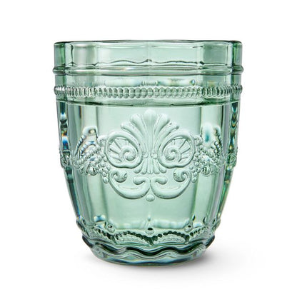 6 Green Ornate Tumbler Glasses - Anko