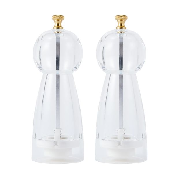 2 Pack Clear Salt and Pepper Grinders - Anko