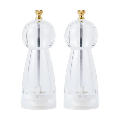 2 Pack Clear Salt and Pepper Grinders - Anko