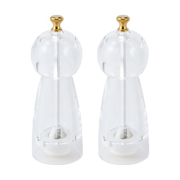 2 Pack Clear Salt and Pepper Grinders - Anko