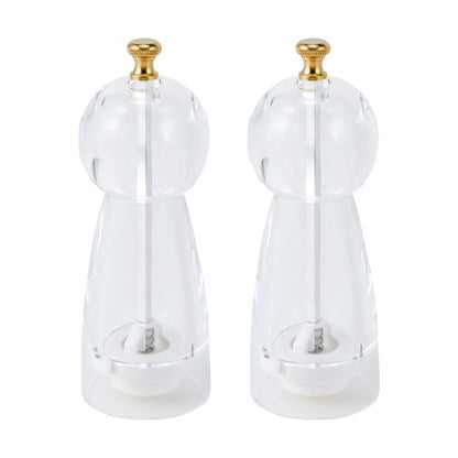 2 Pack Clear Salt and Pepper Grinders - Anko