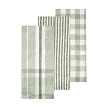 3 Pack Green Patterned Tea Towels