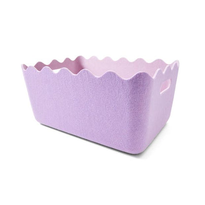Two Tone Flat Felt Basket, Lilac - Anko