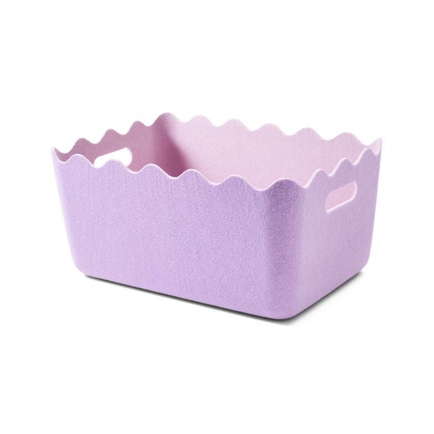 Two Tone Flat Felt Basket, Lilac - Anko