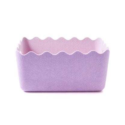 Two Tone Flat Felt Basket, Lilac - Anko