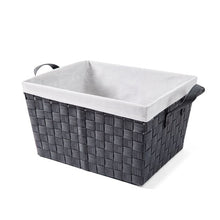 Non Woven Basket with Liner, Medium, Charcoal - Anko