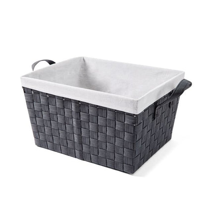 Non Woven Basket with Liner, Medium, Charcoal - Anko
