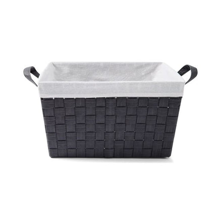 Non Woven Basket with Liner, Medium, Charcoal - Anko