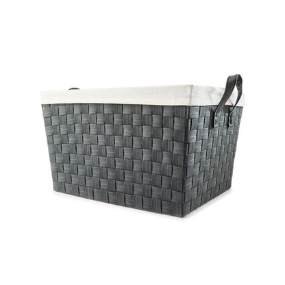 Non Woven Charcoal Basket with Liner, Large, Grey - Anko
