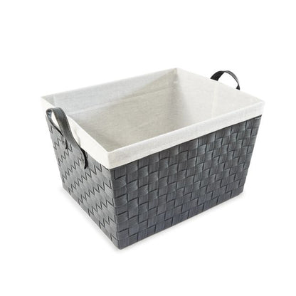 Non Woven Charcoal Basket with Liner, Large, Grey - Anko
