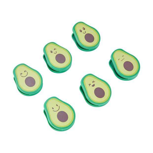 6 Pack Avocado Bag Clips - Anko
