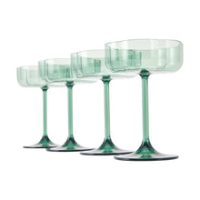 4 Green Acrylic Ripple Cocktail Glasses