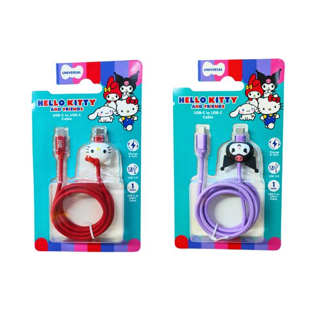 Hello Kitty and Friends USB-C to USB-C Charging Cable - Assorted