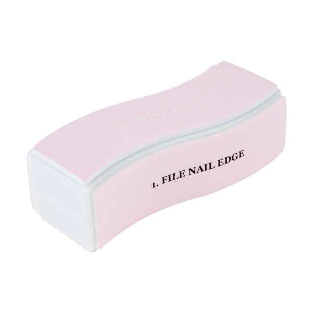 Wave Nail Buffer, Pink and White - OXX Cosmetics