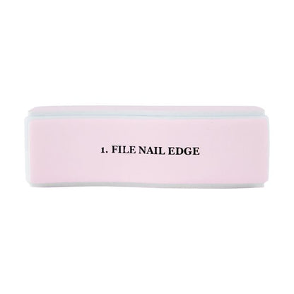 Wave Nail Buffer, Pink and White - OXX Cosmetics
