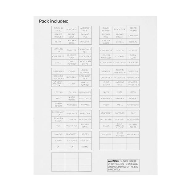 Large Pantry Labels - Anko
