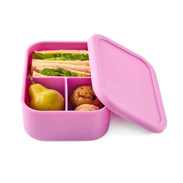 Lilac Silicone Bento Lunch Box with Compartments