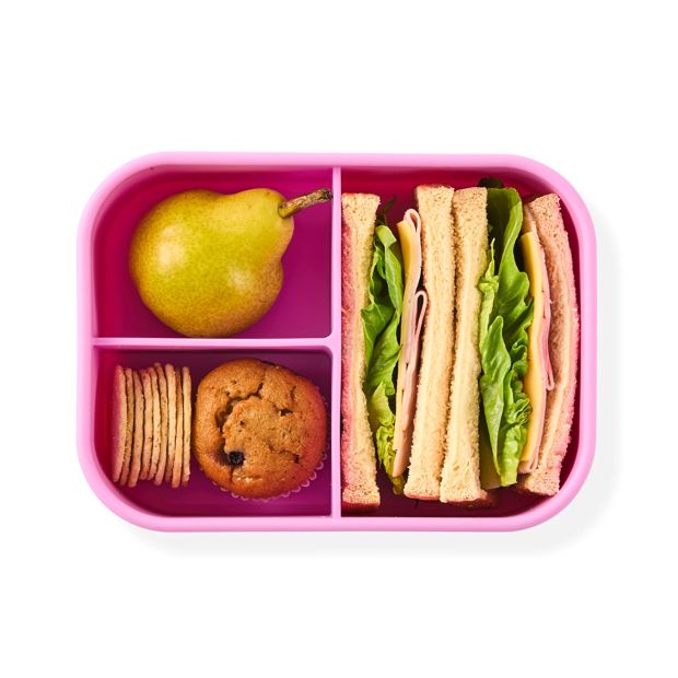 Lilac Silicone Bento Lunch Box with Compartments