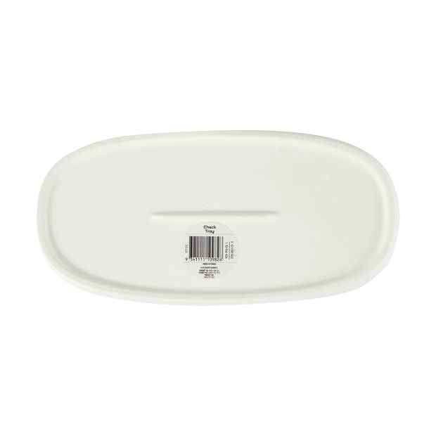 White Checkered Bathroom Tray - Small Accessories Organiser