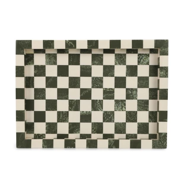 Green Check Decor Tray - Anko