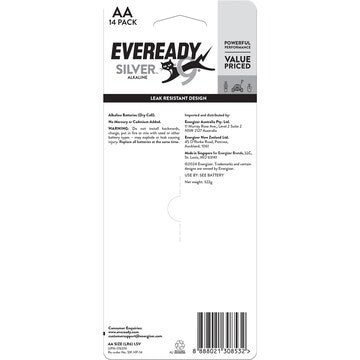 Eveready Silver AA Alkaline Batteries 14 pack