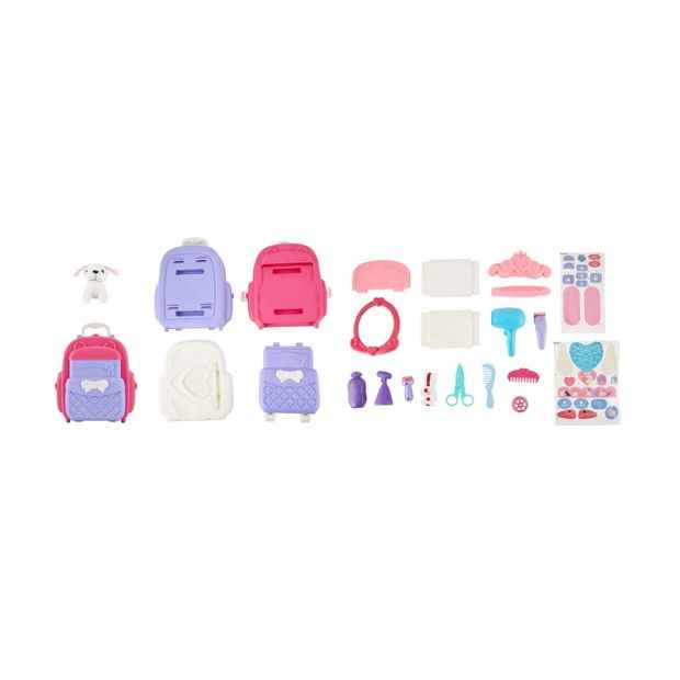 21 Piece Pet Salon 2-in-1 Backpack Playset