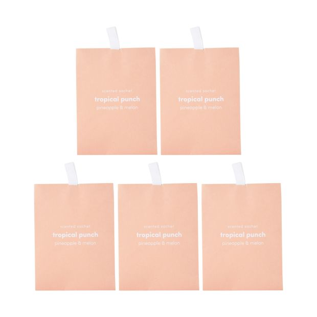 5 Piece Tropical Punch Scented Sachets, Pineapple and Melon - Anko