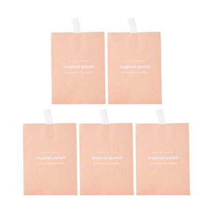 5 Piece Tropical Punch Scented Sachets, Pineapple and Melon - Anko