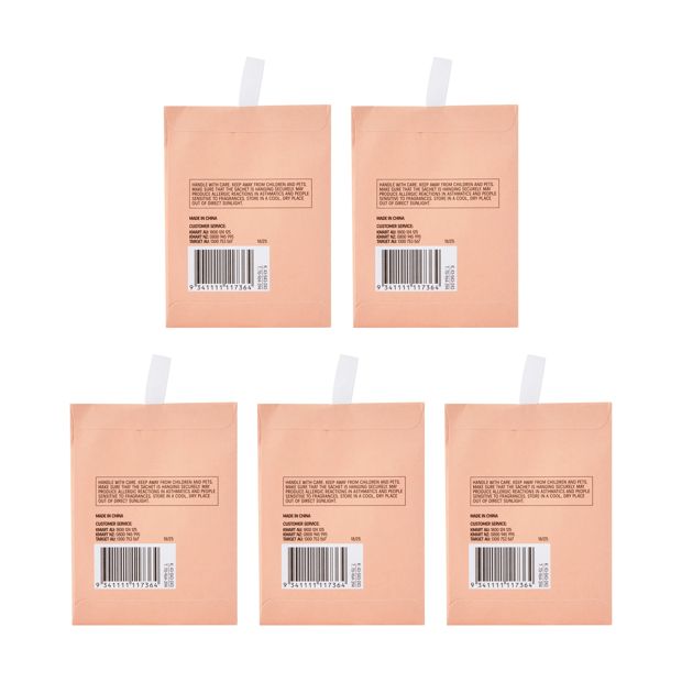 5 Piece Tropical Punch Scented Sachets, Pineapple and Melon - Anko