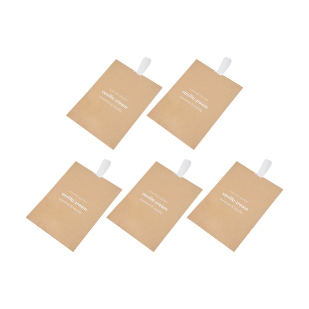 5 Piece Vanilla Cream Scented Sachets, Caramel and Vanilla - Anko