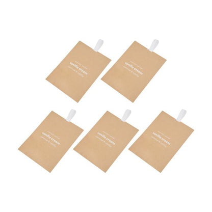 5 Piece Vanilla Cream Scented Sachets, Caramel and Vanilla - Anko