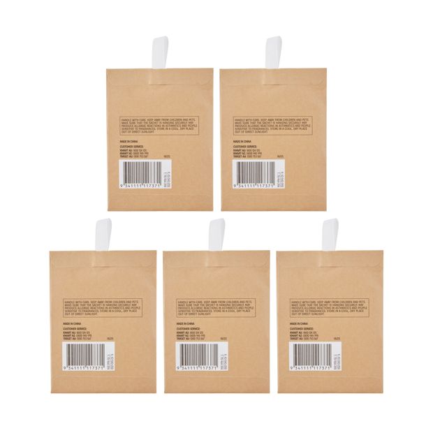 5 Piece Vanilla Cream Scented Sachets, Caramel and Vanilla - Anko