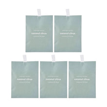5 Piece Coconut Citrus Scented Sachets, Coconut and Lime - Anko