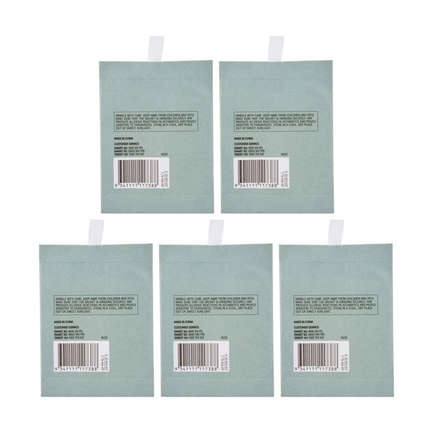 5 Piece Coconut Citrus Scented Sachets, Coconut and Lime - Anko