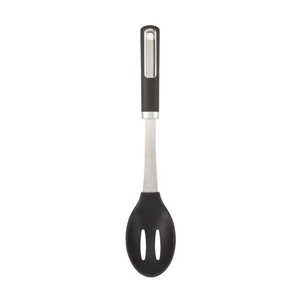 Silicone and Stainless Steel Slotted Spoon with Soft Touch Handle - Anko
